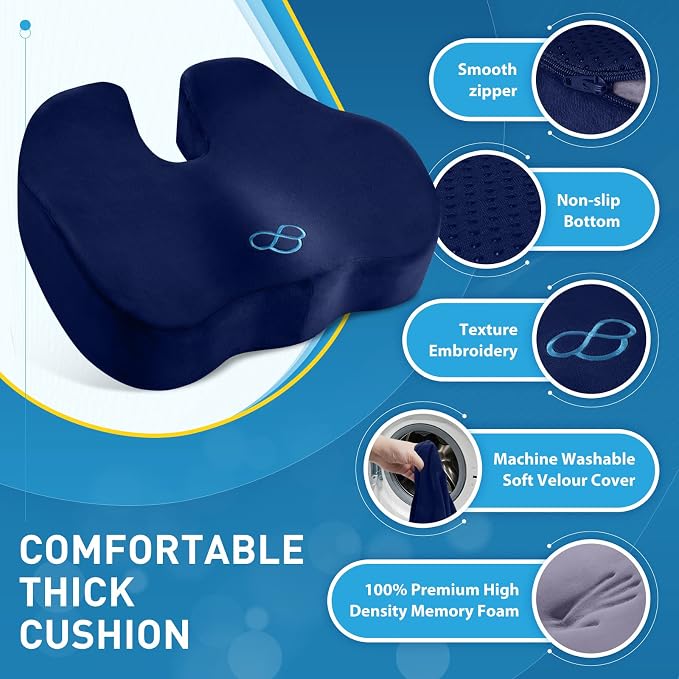 BlissTrends Seat Cushion, 5.2in Thick Memory Foam Cushions - Image 3