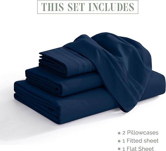 Elegant Comfort Luxurious 1500 Premium Hotel Quality Microfiber 4-Piece Sheet - Image 3