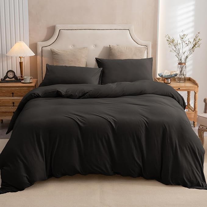 PURE ERA Jersey Knit Duvet Cover Set 100% T-Shirt Cotton Super Soft Comfy 2pc - Image 5