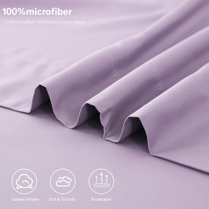 Toodou Soft Silky Touch, Mmost Comfortable and Luxurious Lavender Twin Flat - Image 7