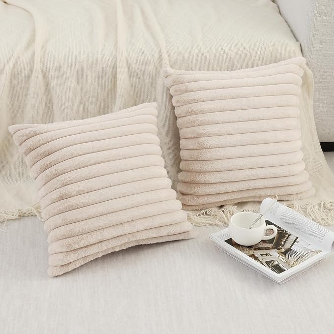 Pallene Faux Fur Plush Throw Pillow Covers 26x26 Set of 2, Luxury Soft Fluffy - Image 6