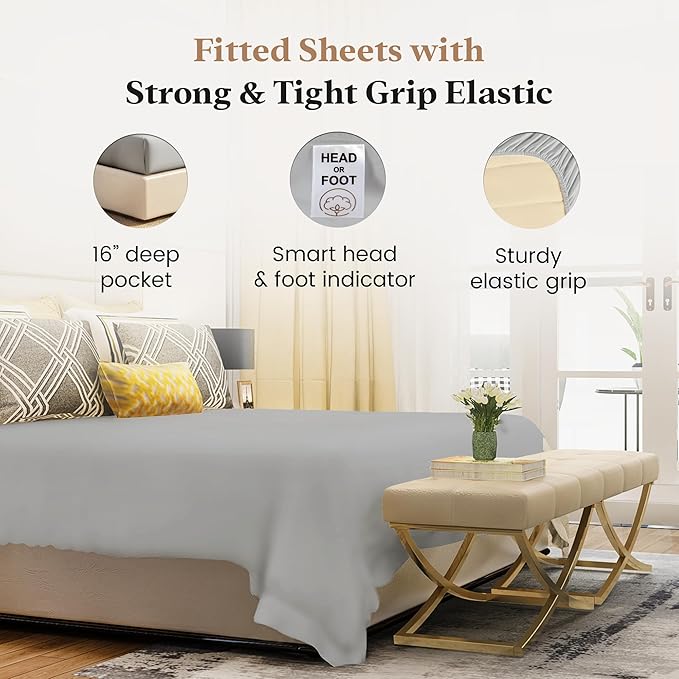 Good Sleep Bedding Queen Size Egyptian Cotton Sheets - Image 3