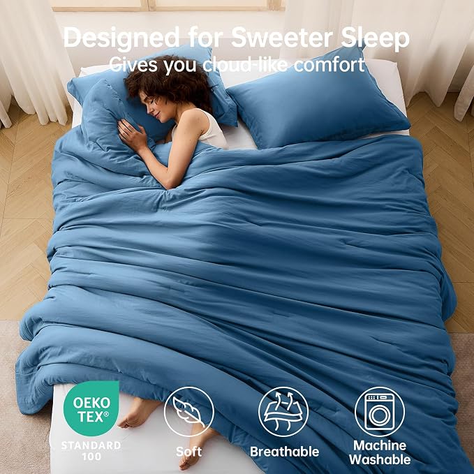 MUXHOMO Full Comforter Sets, All Season Ultra Soft Down Alternative Bedding - Image 2