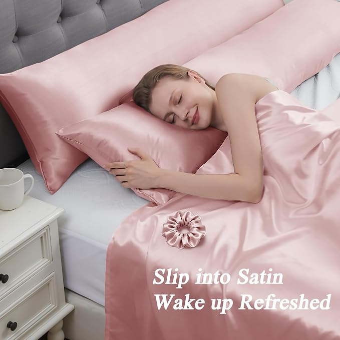 Satin Body Pillow Pillowcase 1pc, Silky Body Pillow Cover Similar to Silk - Image 2