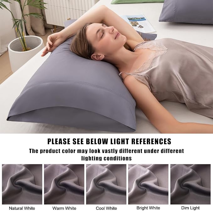 Pillowcases King Size 2 Pack, Cooling Viscose from Bamboo Pillow Cases - Image 7
