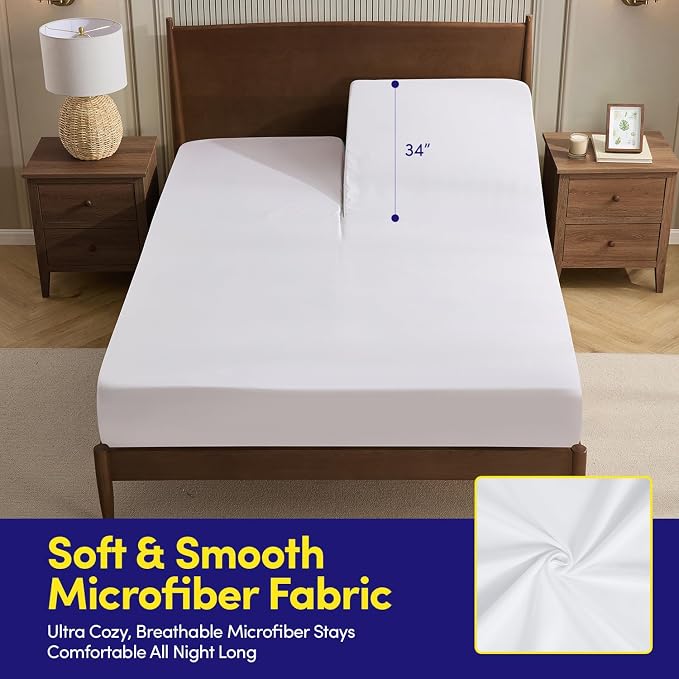 Split Head King Sheets Set for Adjustable Beds 4 Piece Flex Top Bed Sheets – - Image 3