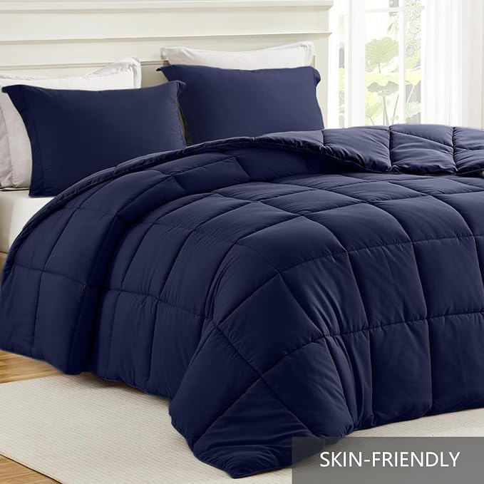 Homelike Moment California King Comforter Set Navy Blue, Lightweight Cal King - Image 2