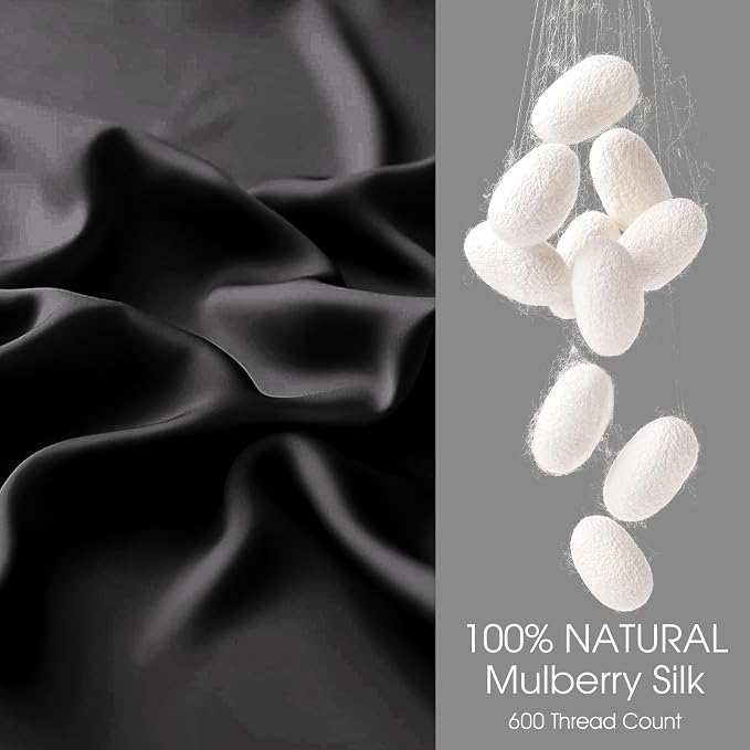 100% Silk Pillow Cases 2 Pack King Size Mulberry Silk Pillowcase - Image 2
