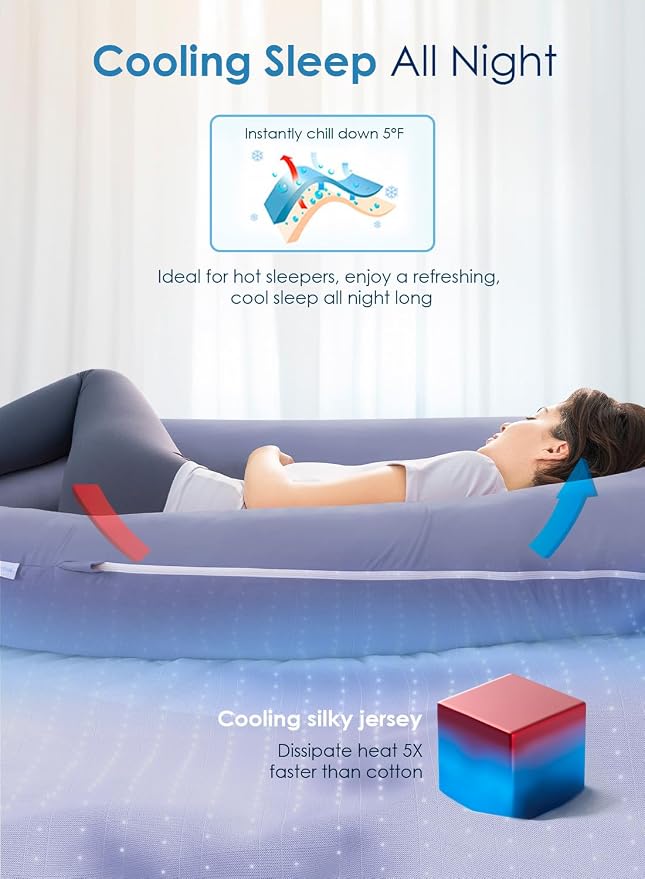 QUEEN ROSE Pregnancy Pillow, U Shaped Full Body Pillows - Image 3