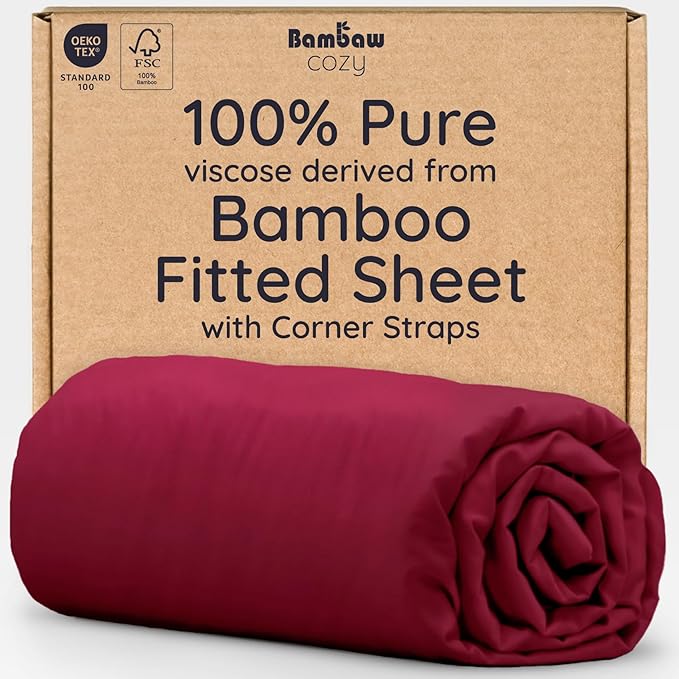 Bambaw 100% Viscose Derived from Bamboo Fitted Sheet Twin Size, Cooling Fitted by Bambaw