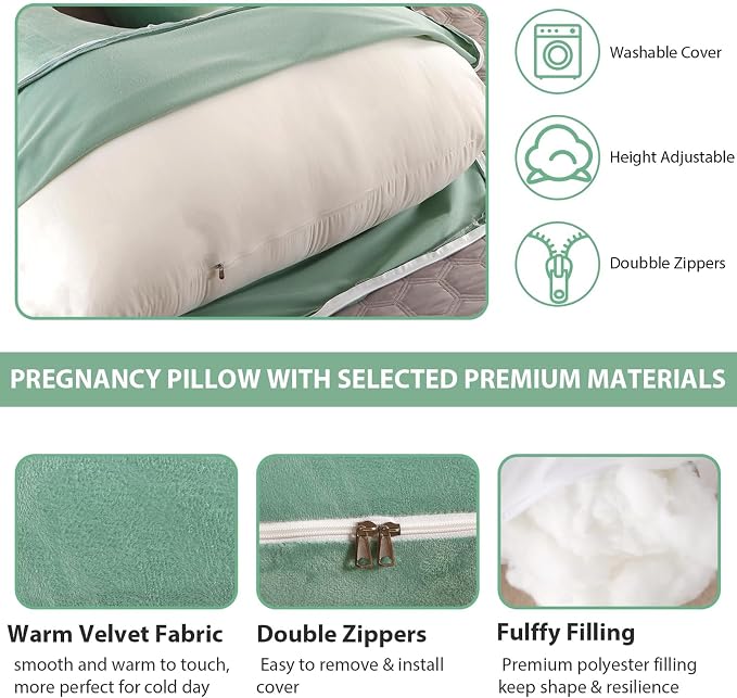 BATTOP Pregnancy Pillows for Sleeping, Full Body Maternity Pillow, Support for - Image 5