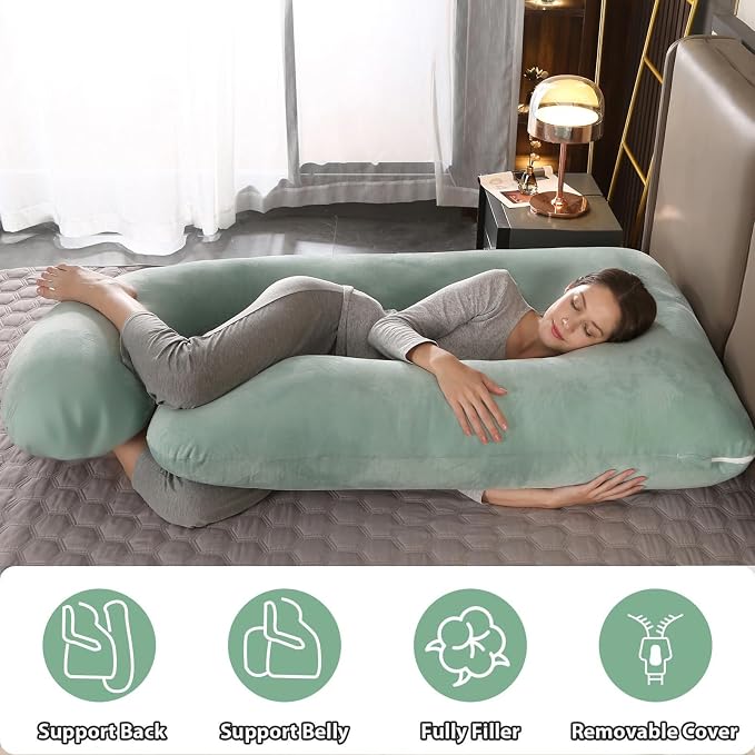 BATTOP Pregnancy Pillows for Sleeping, Full Body Maternity Pillow, Support for - Image 3
