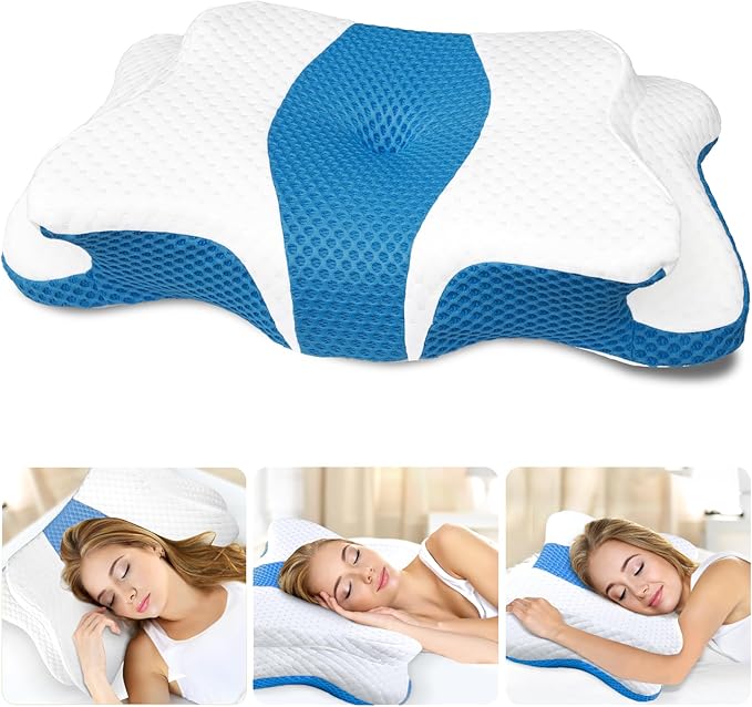CHxxy Cervical Neck Pillow for Pain Relief Sleeping, Memory Foam Pillows by CHxxy