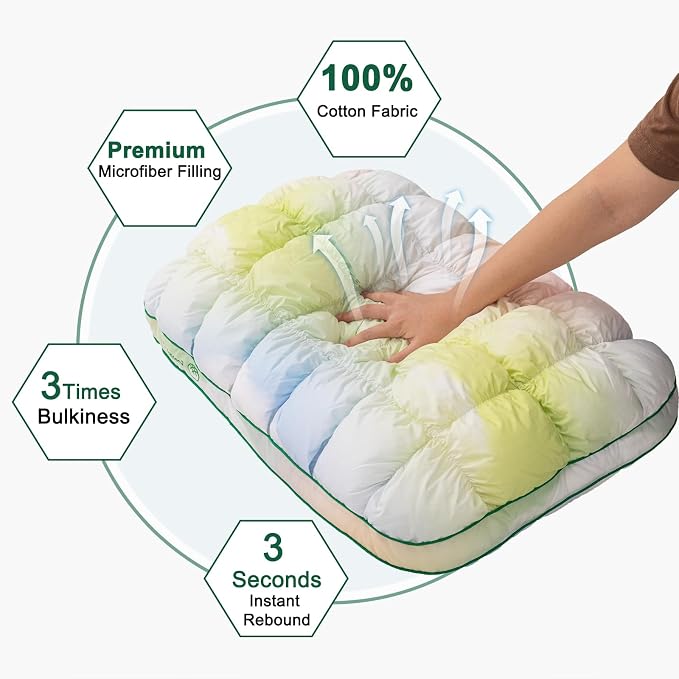 YOUR MOON Fluffy Support Bed Pillow King Size, Super Soft Premium - Image 3