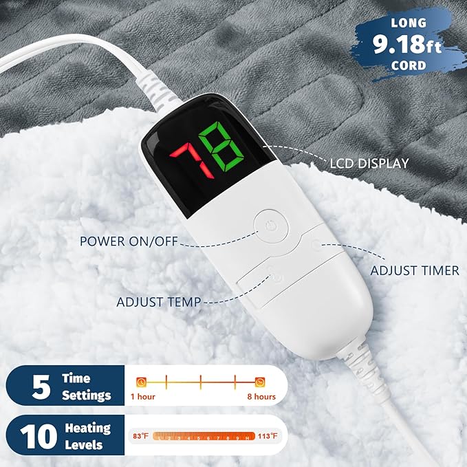BOMOVA Heated Electric Blanket Full Size - Image 3