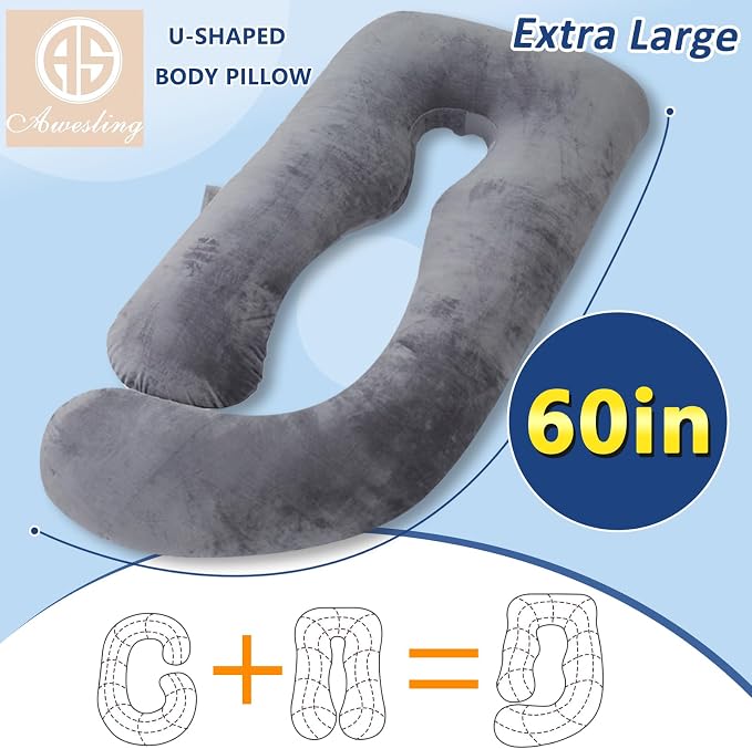 Shredded Memory Foam Body Pillow, Pregnancy Pillows - Image 5