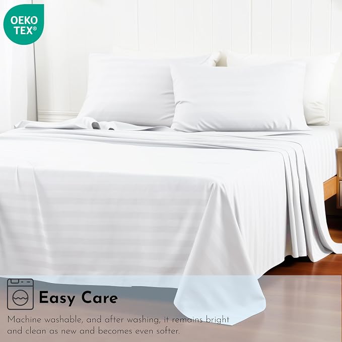 Cotton Flat Sheets Only, 600 TC 100% Cotton Flat Sheet Top Sheet Only, Queen - Image 8