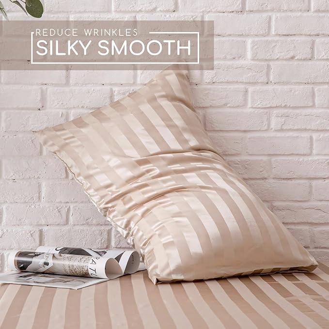 MR&HM Satin Bed Sheets, Full Size Sheets Set - Image 4