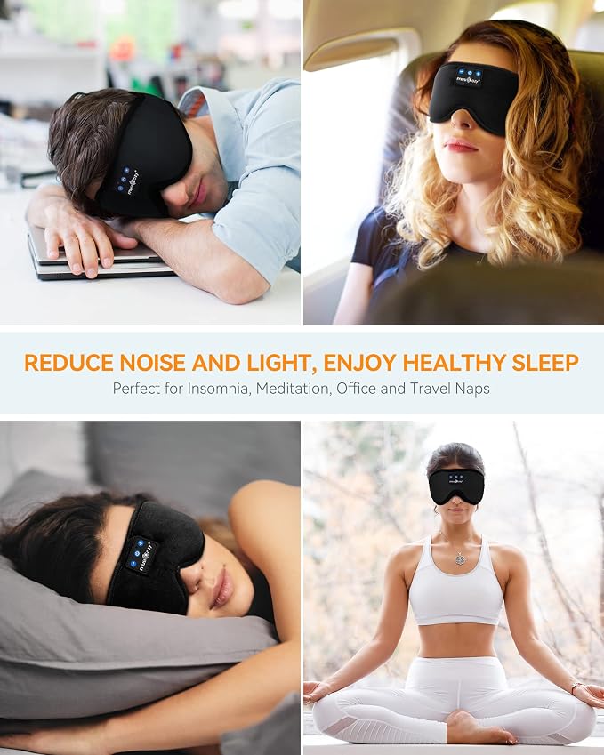 MUSICOZY Sleep Headphones Bluetooth 5.4 Headband Sleeping Eye Mask - Image 7