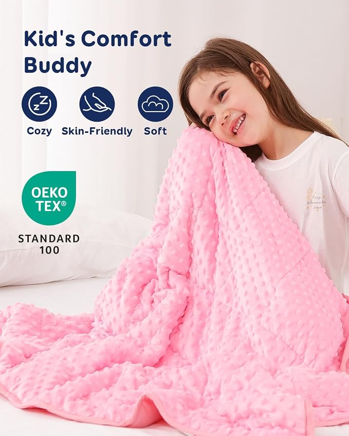Kivik Weighted Blanket 10 lbs, Small Minky Dotted Blankets, Soft Heavy Blanket - Image 3