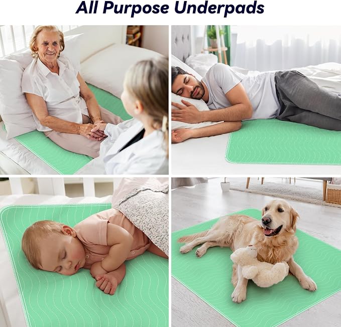 6 Pack 36” x 36” Extra Heavy Absorbency Washable Underpads, Waterproof Quick - Image 7