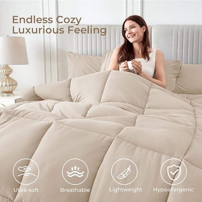 Sasttie King Size Comforter Set, 7 Pieces Bed in a Bag King, Complete Bedding - Image 2