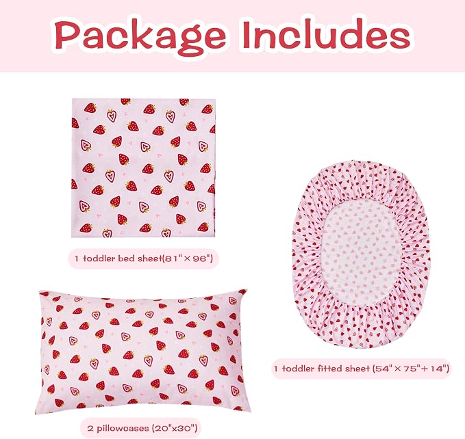 lasoftan Kids Sheet Set Full Size, Girls Full Sheet Set - Image 2