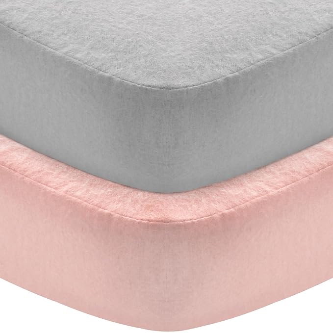 Flannel Crib Sheet 2 Pack, 100% Cotton Flannel, Heavenly Soft Fitted Sheet by Moonsea