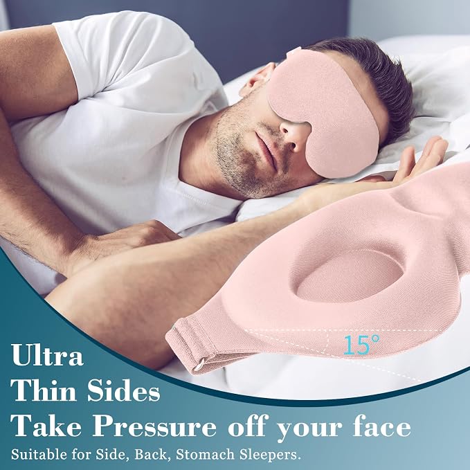 ZGGCD Sleep Mask for Side Sleeper, Light Blocking Sleeping Eye Mask for Women - Image 3