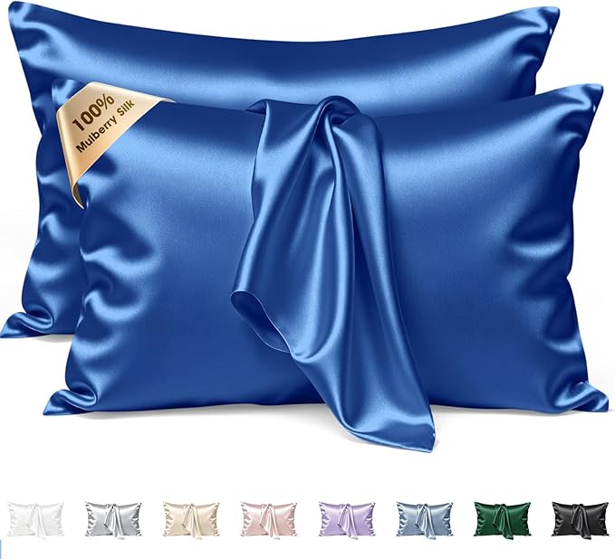 Silk Pillow Cases 2 Pack Queen Size Mulberry Silk Pillowcase Set of 2 by BRINGYOUTHEBEST