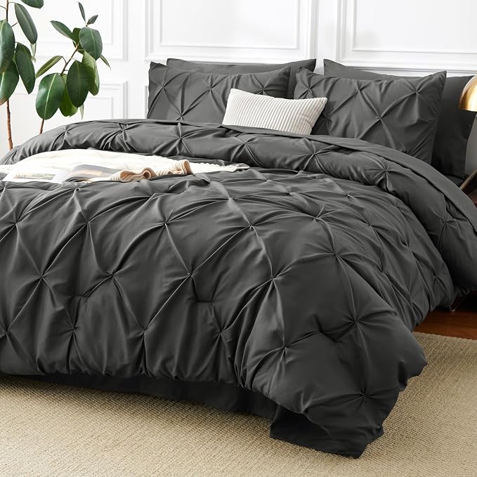 CozyLux California King Comforter Set Dark Grey by CozyLux