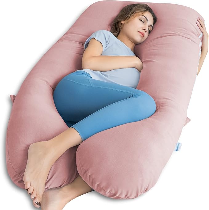 QUEEN ROSE Pregnancy Pillows for Sleeping, Cooling U Shaped Body Pillow by QUEENROSE