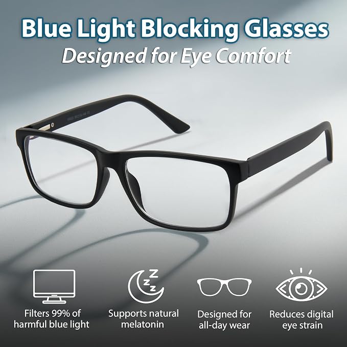 Blue Light Blocking Glasses For Men/Women Anti-Fatigue Computer Monitor Gaming - Image 2