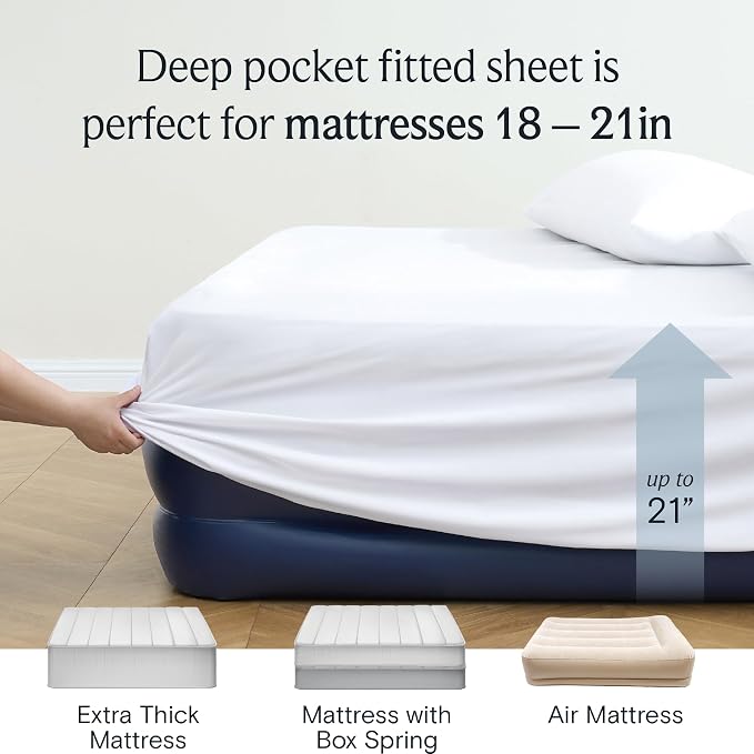 LuxClub 4 PC Full Size Sheet Set Bed Sheets Deep Pockets 18" Wrinkle Free - Image 6