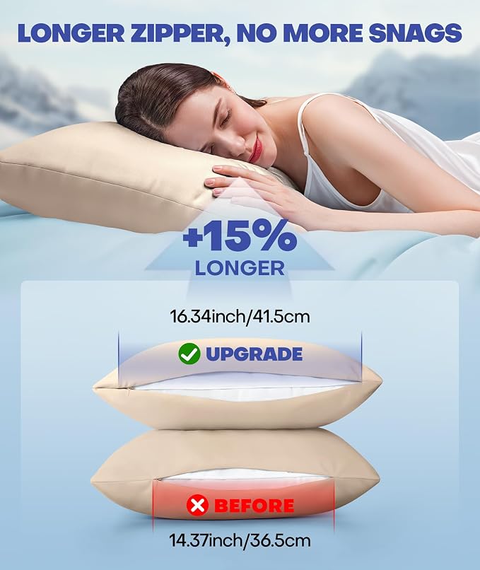 Ice Cooling Pillowcase for Hot Sleepers, Instantly Cool, Stays Cold All Night - Image 5