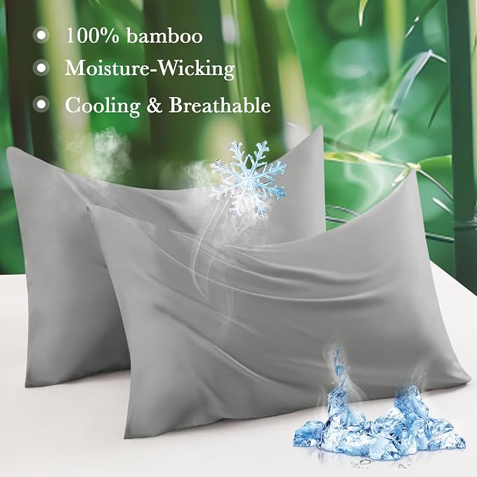 Curved Pillow Case King Size, Side Sleeper Pillow Cases Cover Cooling Rayon - Image 2