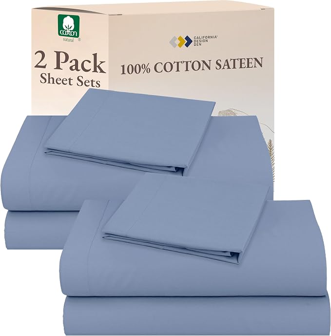 California Design Den 100% Cotton 2-Pack Twin XL Sheet Sets, Soft & Durable by CaliforniaDesignDen