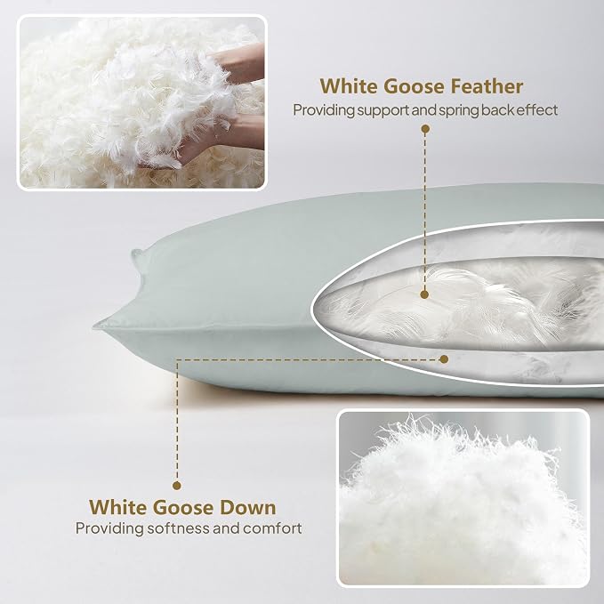 Goose Down Body Pillows for Adults, Large Body Pillow for Side Sleeper - Image 4