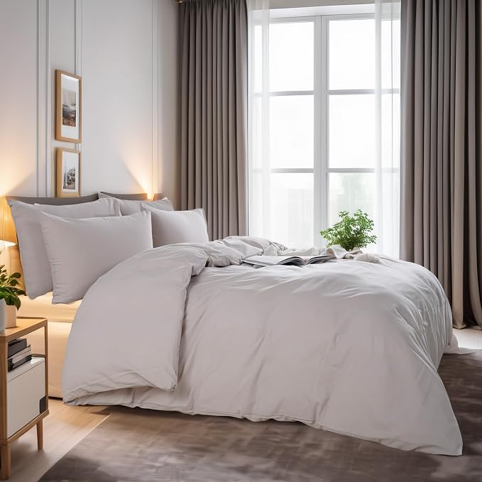 NEXHOME PRO Duvet Cover King Size, 100% Washed Cotton Orgnic Linen Like - Image 2