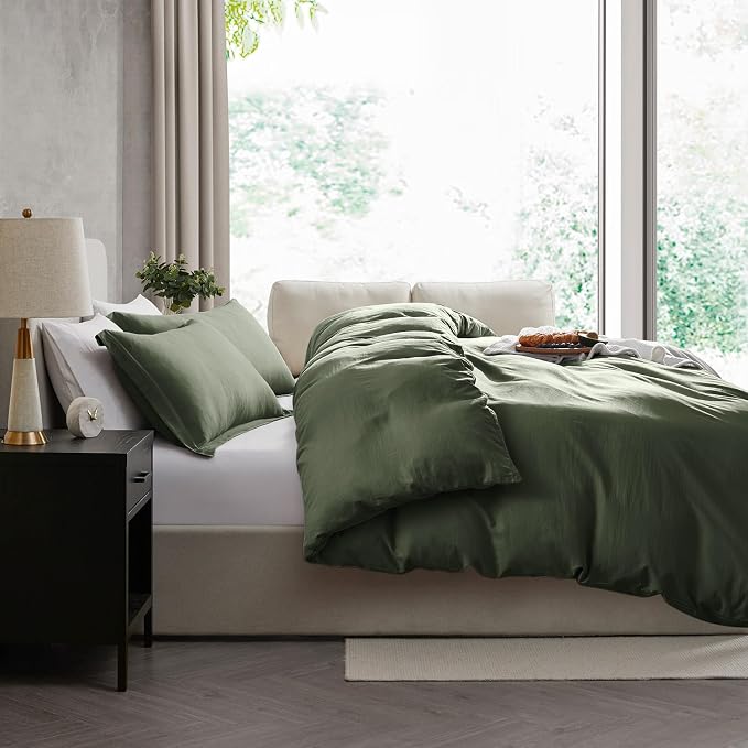 Nestl Olive Green California King Duvet Cover Sets - Image 7
