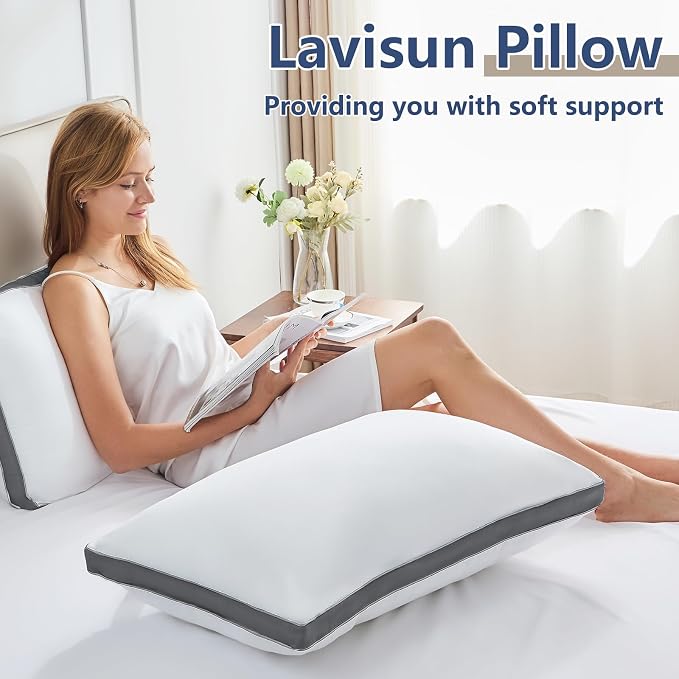 CozyLux Pillows Queen Size Set of 2, Soft Supportive 3D Down Alternative Bed - Image 8