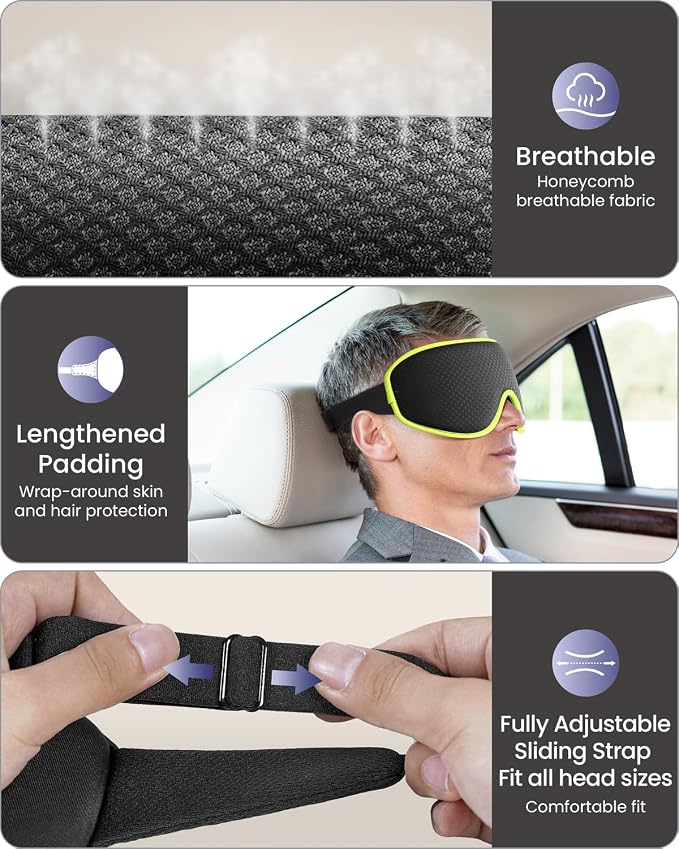 WAOAW Sleep Mask for Men Women: Blackout Eye Masks for Sleep - Image 4