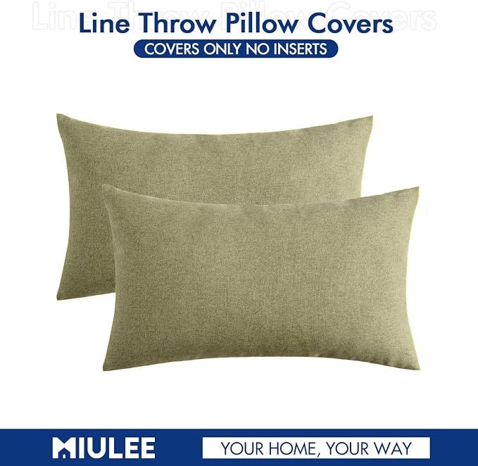MIULEE Pack of 2 Decorative Outdoor Solid Waterproof Throw Pillow Covers Spring - Image 6