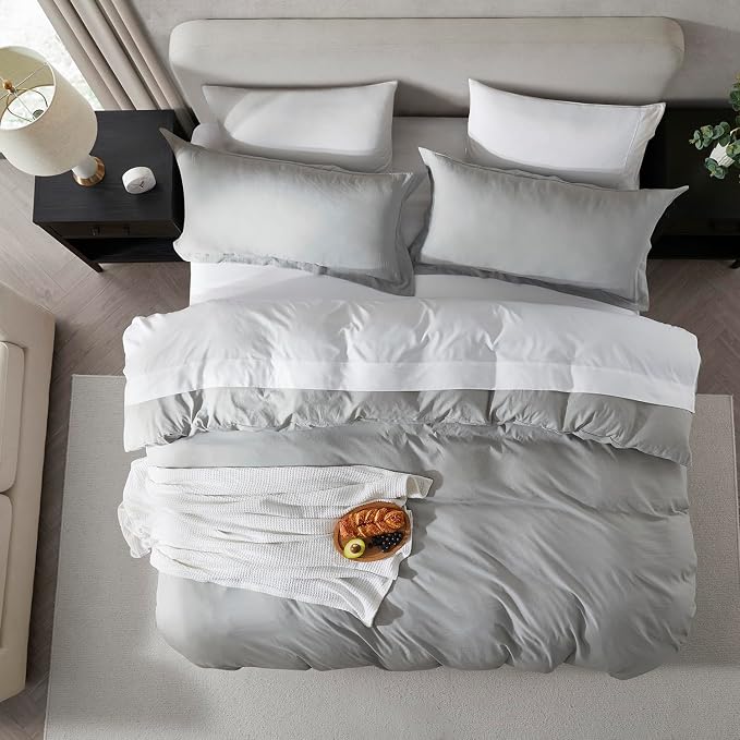 Nestl Light Grey Duvet Cover Full Size - Image 5