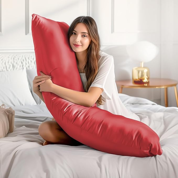 BEDELITE Satin Body Pillow Cover 2 Pack, Super Soft and Cooling Body Pillow - Image 3
