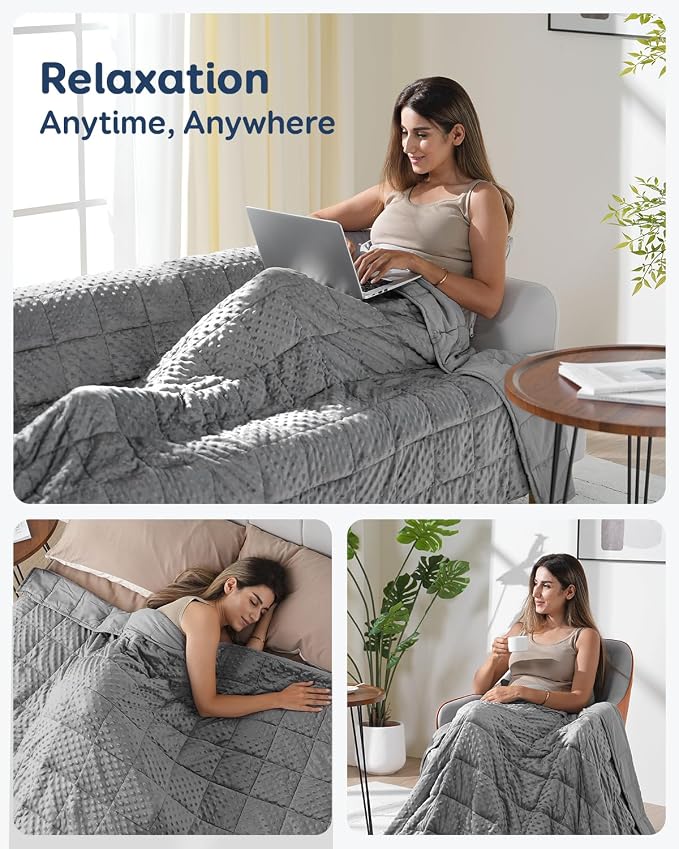 Kivik Weighted Blanket 20 lbs for Adults, Minky Dot Heavy Blankets, Microfiber - Image 5