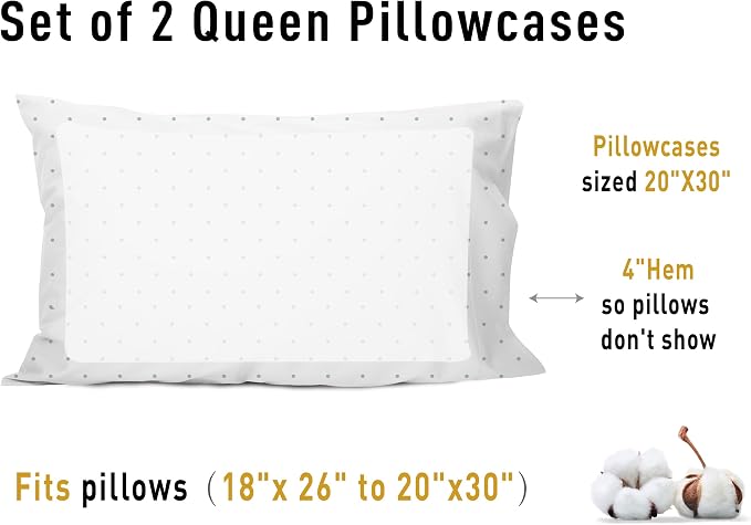 Sunflower Queen Pillowcases Set of 2, 100% Cotton Queen Size Pillow Cases 2 - Image 8