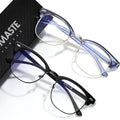 Blue Light Blocking Glasses Vintage Half Frame UV Clear Lens Anti Eyestrain by AOMASTE