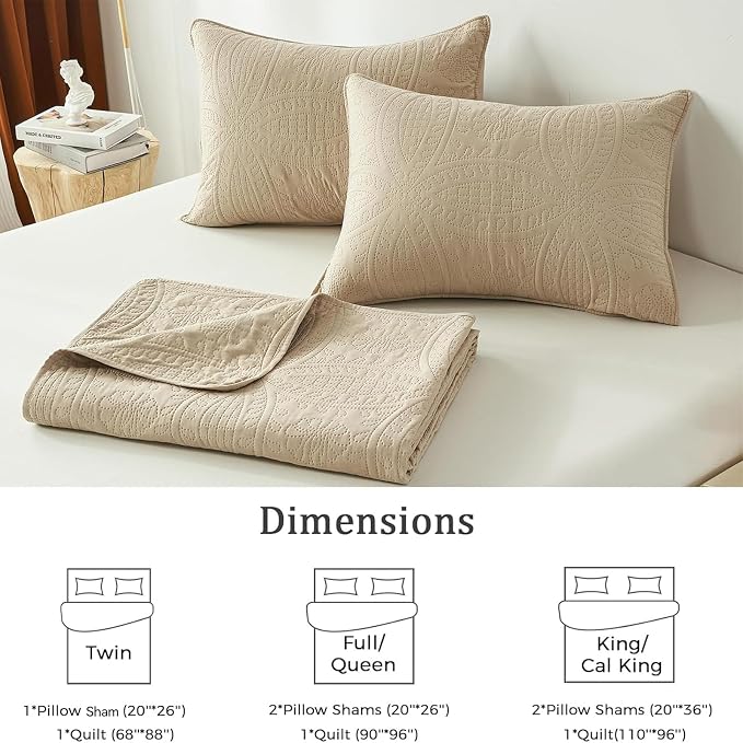 akkialla King Quilt Bedding Set, Lightweight Soft Bedspread Coverlet, Modern - Image 6