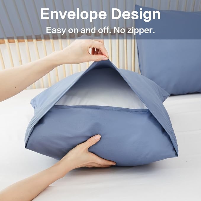 ROSGONIA Queen Comforter Set Slate Blue - Image 6